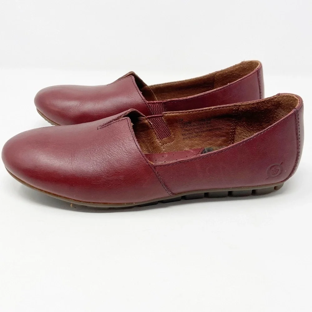 BORN | Red Leather Serba Slip-ons Women's 7 - Picture 4 of 12